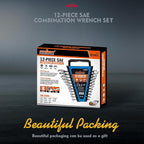 HORUSDY 11-Piece Sae Wrench Set | Combination Wrench Set with Organizer | 12 Point | 1/4" - 3/4" | Chrome Vanadium Steel