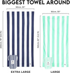 Dock & Bay Beach Towel - Quick Dry, Sand Free - Compact, Lightweight - 100% Recycled - Includes Bag - Cabana Light - Tulum Blue - Large (160x90cm, 63x35)