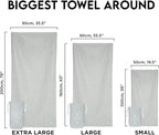 Dock & Bay Customized Beach Towel - Quick Dry, Sand Free - Compact, Lightweight - 100% Recycled - Includes Bag - Essential - Mountain Grey - Large