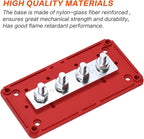 300A Bus Bar Box Heavy Duty Module Design Nickel Plated Brass Buss Battery Power Distribution 4xM8(5/16") Stainless Steel Terminal Studs Marine Ground DC12 24 48V（Red）