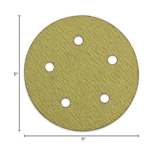 BHA 5" Inch 5 Hole Hook and Loop Sanding Discs for Orbital DA Sanders - 100 Pack (320 Grit)