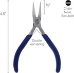 The Beadsmith Chain-Nose Pliers 4-1/2" Long with Fine Tips and Navy Blue Handles, Jewelry Making and Repair Tool
