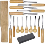 Lulu Home Wood Carving Tools, 16PCS Professional Carving Knife Tool Set for Woodworking Premium Wood Handle with Chisel Gouge Whetstones