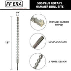 3/4 Inch x 18 Inch SDS Plus Rotary Hammer Drill Bit, Carbide Tipped for Brick, Stone, and Concrete (3/4" x 18")