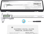 Proster Digital Vernier Caliper 8inch 200mm - Stainless Steel Electronic Caliper Fractions/Inch/Metric Caliper Measuring Tool for Length Width Depth Inner Diameter Outer Diameter