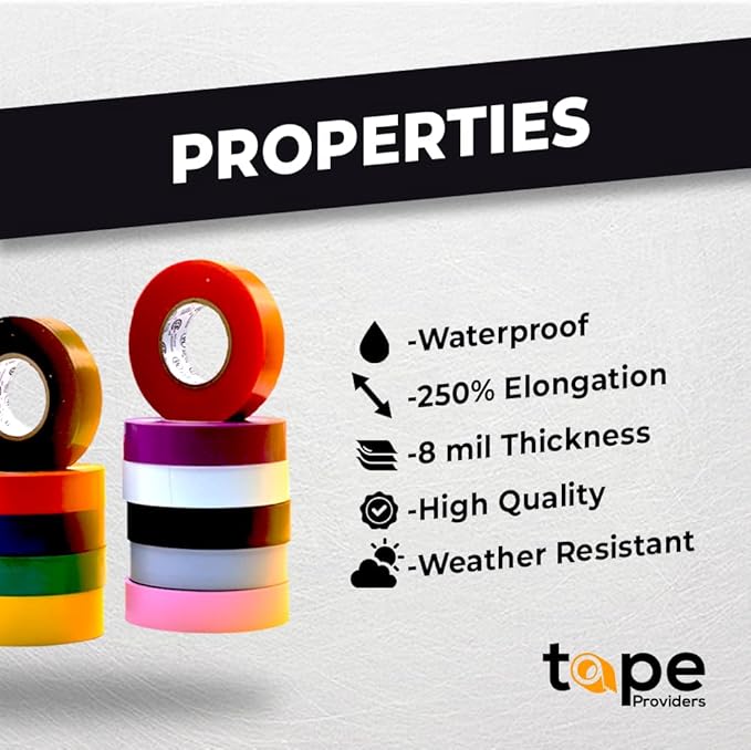 WOD ETC766 Professional Grade General Purpose Black Electrical Tape UL/CSA Listed core. Vinyl Rubber Adhesive Electrical Tape: 1/2 inch X 66 ft - Use at No More Than 600V & 176F (Pack of 1)