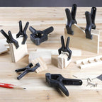 Amazon Basics 14-Piece Nylon Spring Clamp Set, 6 Pack of 3-3/8-inch, 4 Pack of 4-1/2-inch, 4 Pack of 6-1/2-inch, Black/Grey