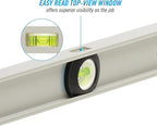 CHANNELLOCK 48-Inch, Professional-Grade Aluminum I-Beam Level with 3 Vials, 5100-0048