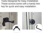 16 Pcs Storage Shed Hooks Set for Suncast, 5 Black U Shaped Tool Hooks Organizer with Long Screw Wrench Short Screw Compatible with Suncast/Craftsman Storage Shed Accessories