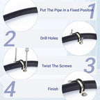 10PCS Reinforced Rigid Pipe Strap Clamp 2 Inch Conduit Clamp with Rubber Straps, Pipe Brackets for Mounting 2 Hole U Clamps Brackets Strap Hanger Tube Tension Clips Heavy Duty