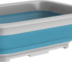 Set of 2 Multipurpose Wash Bins – 10-Liter Basins for Camping, Parties, or Cleaning – Collapsible Bucket Set by Wakeman (Blue)