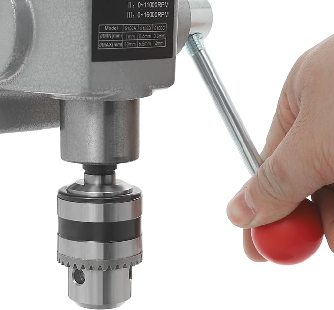 Mini Bench Drill Press Stand, Portable Bench Drilling Machine, 0.98 Inch DepthTable Driller Chuck, Used for Drilling Iron, Wood and Plastic, 110V 340W