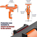Nuovoware Table Vise 3 Inch, 360° Swivel Base Universal Home Vise Portable Bench Clamp, Clamp-on Vise Bench Clamps Fixed Tool for Woodworking, Metalworking, Cutting Conduit, Drilling, Sawing, Orange