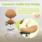 Saddle Stool Chair with Wheels,Ergonomic Swivel Rolling Height Adjustable for Salon Beauty Clinic Dentist Tattoo Home Office