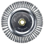 Weiler 09000 Roughneck 7" Root Pass Weld Cleaning Brush, .020" Steel Wire Fill, 5/8"-11 Unc Nut, Made in the USA, 56 Knots