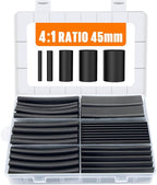 Lsnisni 1.77 Inches Heat Shrink Tubing Kit 200 Pcs, Ratio 4:1 Adhesive Lined, Dual Wall Tube - Marine Grade Waterproof, 5 Diameters, Heat-Shrink Tube, Heat Shrink Cable Sleeve - Black