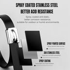 Black Metal Zip Ties, 11.8inch 50pcs 304 Stainless Steel Zip Ties, Uv Resistant Chain Link Fence Ties for Machinery, Exhaust Wrap, Farm, Pipe, Roof, Cable, and Outdoor Fences