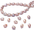 Natural Pearl Beads Rice 6-7mm Purple Freshwater Cultured Loose Gemstone Beads for DIY Jewelry Making 13.8''/Strand HQ