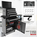 5 Drawers Rolling Tool Chest - Tool Box Organizer with Wheels and Drawers, Detachable Storage Cabinet with Lock for Garage Workshop, Black