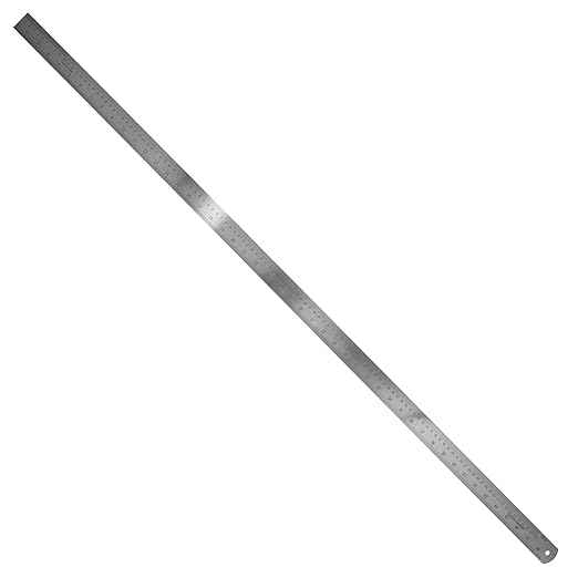 Pacific Arc Stainless Steel Ruler Inch and Metric, with 32nd and 64th Graduations, 48 Inches