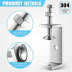 10 Pcs 304 Stainless Steel C Clamp Mini Tiger Clamp 1Inch Heavy Duty Metal U Clamps with Stable Wide Jaw Opening for Mounting Metal Working Woodworking(10 Pcs, 3 3/8 Inch)