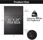 Pegboard Wall Organizer Metal Pegboard Panels Garage Peg Board Tool Organization, 3 Pack 24x12 inch Garage Peg Boards for Wall, Large Steel Black Pegboard Tool Board