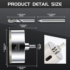 3-17/32inch | 90mm Diamond Hole Saw with Center Drill bit and Diamond-Coated Center Drill bit for Ceramic Glass Marble Fiberglass Granite and Porcelain Tiles by CENYB