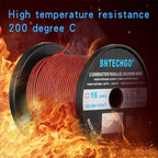 BNTECHGO 22 Gauge Flexible 2 Conductor Parallel Silicone Wire Spool Red Black High Resistant 200 deg C 600V for Single Color LED Strip Extension Cable Cord,Model,250ft Stranded Tinned Copper Wire