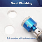 Dry Diamond Core Drill Bit Set,BRSCHNITT 2pcs/Pack 4/5 Inch (20mm) Diamond Hole Saw Core Drill Bit with Triangle Shank for Porcelain Tile Ceramic Stone Granite Marble