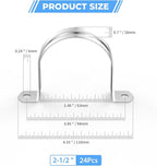 24pc 2 1/2 Inch (63mm) 304 Stainless Steel Conduit Clamps, U-Tube Pipe Clamp 2 Hole Strap U Bracket Rigid Pipe Metal Conduit Strap Tension Clips