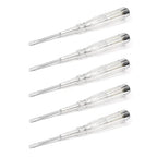 Fielect 15pcs Voltage Tester Voltage Detector Pen Circuit Tester Tool Steel Batch Slotted Test Pencil JRDB-865 AC/DC 100-500V Clear