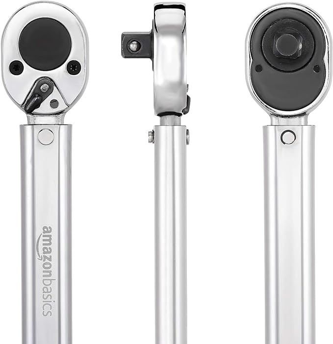 Amazon Basics 1/2-Inch Drive Click Heavy-Duty Torque Wrench - 25-250 foot-lb, 33.9-338.9 Nm