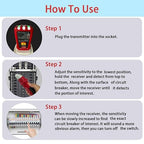 UNI-T UT25A Digital AC Circuit Breaker Finder and Tracker Kit with Electrical Integrated GFCI Outlet Socket Tester, Working on AC 90-120V, Adjustable Sensitivity Buzzer Indication, Flashing LEDs