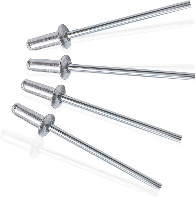 190pcs Silver 3/16" x 5/16" Aluminum Blind Rivets, 4.8 x 8mm Pop Rivets,Aluminum Grip and Steel Mandrel