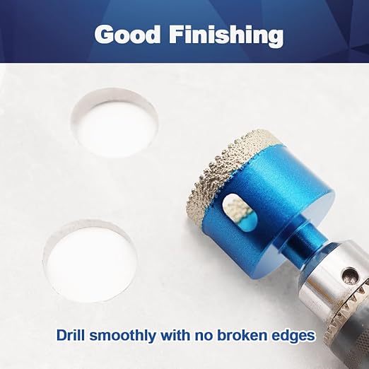 Dry Diamond Core Drill Bit,BRSCHNITT 90mm Diamond Hole Saw Core Drill Bit with Triangle Shank for Porcelain Tile Ceramic Stone Granite Marble（2pcs）