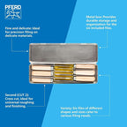 PFERD 4" Key File Set 265 K, 6-Piece – with Wooden Handles & Metal Storage Box – for Fine and Delicate Filing – Part 17010