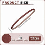 HARFINGTON 1 x 42 Inch Sanding Belts, 24 Pcs 80 Grits Aluminum Oxide Abrasive Belt Sander File Belt for Woodworking, Metal Polishing, Knife Sharpener