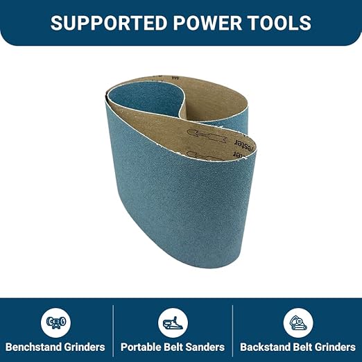 Benchmark Abrasives 6 x 48 Inch Sanding Belts with Zirconia Grains, Sand Paper for Metal Grinding, Sanding, Knife Polishing, Surface Blending Belt Sander Paper Belt for Woodworking (2 Pack), 80 Grit