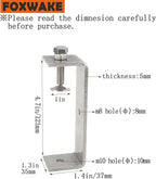Heavy Duty C Clamps 4.6In for Mounting, Metal Stainless Steel U Clamp for Metal Working Small Desk Clamp with Stable Wide Jaw Opening & Protective Pads/I-Beam Design (2pcs)