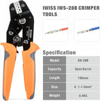 iCrimp SN-28B Dupont Crimping Tool for 3.96mm, 2.54mm, 2.5mm Pitch Dupont, JST XH VH Connectors, AWG 18 to 28
