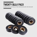 Lichamp 20-Pack Black Electrical Tape Waterproof, 3/4 in x 66ft, Industrial Grade UL/CSA Listed High Temp Electrical Tape Electric Super Vinyl