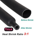 2 Pcs 1/2 inch (Diameter) 3:1 Waterproof Heat Shrink Tubing Kit, Large Marine Dual Wall Adhesive Shrinkable Wire Wrap Tube, Insulation Sealing Cable Protector by YUKSY (4ft, Black & Red)