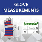 Greendale (3, 6 or 12 Pack - Leather & Cotton Work Gloves: Garage, Yard, Garden, Industrial, Commercial - One Size Fits Most