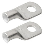 SELTERM 2pcs 8 AWG 1/4" Stud Tinned Copper Wire Lugs, Battery Lugs, Ring Terminals, Battery Cable Ends, 8 Gauge Ring Terminal Connectors, UL Marine Grade Electrical Battery Terminal Connectors