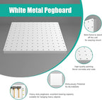 Peg Board, 4 Pack Metal Pegboard Panels White Pegboards Wall Organizer with Bent Frame Large Heavy Duty Peg Board for Walls Home, Garage Tool Storage, Office Organization, Craft Room, Kitchen