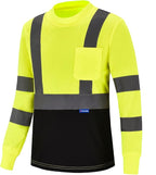 AYKRM Safety T Shirt Reflective High Visibility hi vis Long Sleeve T Shirt (XS-6XL)