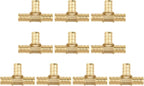 1/2" PEX Tee Brass Pipe Fitting (10Pack) - Anti-Corrosion, Lead-Free, 5 Year Warranty, Multiple Certifications, Easy Installation for Plumbing Repairs and Home DIY