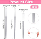 Stainless Steel Diamond Dust Nail File 5 PCS Professional Metal Nail Files with Sharp Pointed Tip Non-Slip Double Sided Manicure Pedicure Tools for Fingernails & Toenails Care Essentials