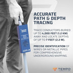 TEMPO Communications 501 Tracker II Underground Wire Locator, Buried Wire Locator, Underground Wire Tracer, Locate Wires 7 Ft Deep
