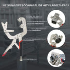 Monster & Master Welding Pipe Plier Clamp, Fast Release, C-Clamp Locking with Large V-Pads, 10 Inch, 1pcs, ATHUS-MM-WLP-S9
